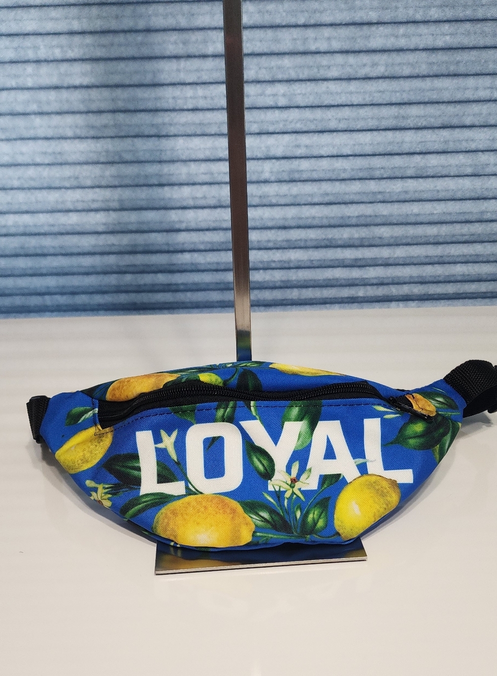 LOYAL Blue Lemon Print Fanny Pack Plus Sun Glass And Drink Holder